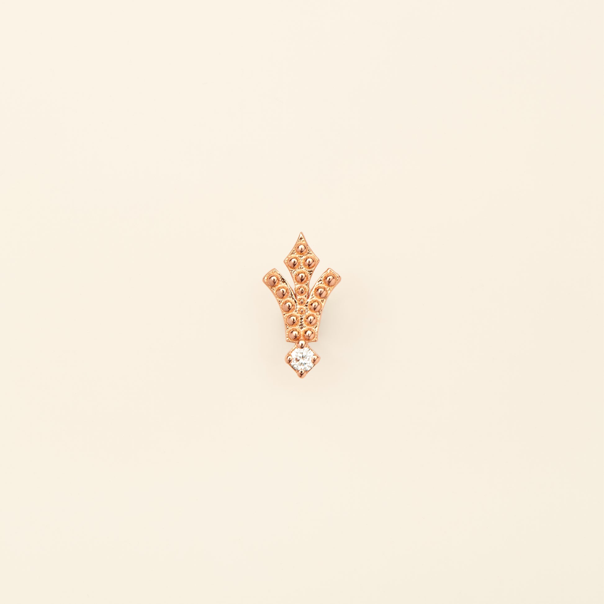 George Diamond Stud Pink Gold Mellerio