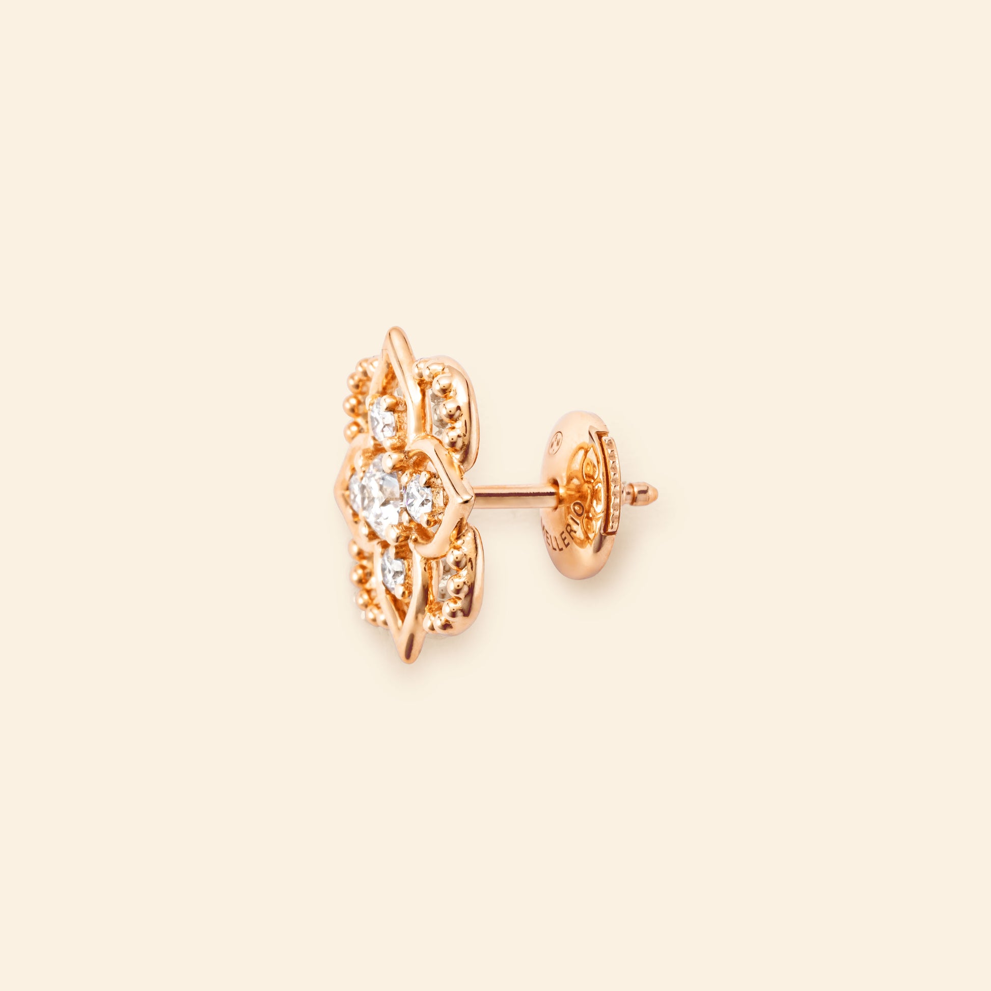 Giardino Earring Diamond Pink Gold Mellerio