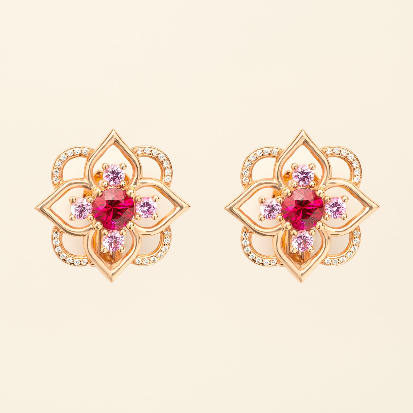 Giardino Medium Earrings Ruby