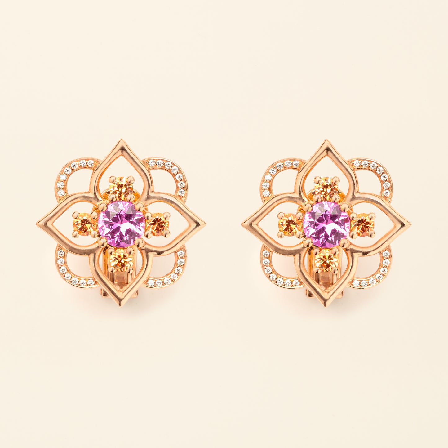 Giardino Medium Earrings Pink Sapphire