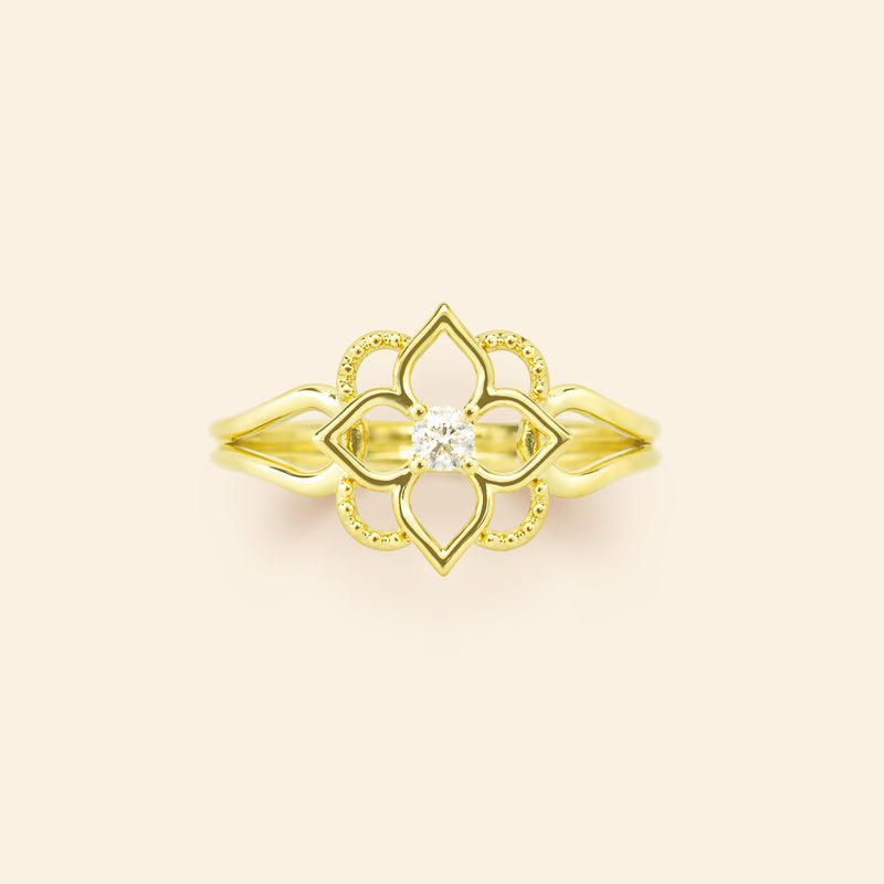 Mini Giardino Ring Diamond Green gold