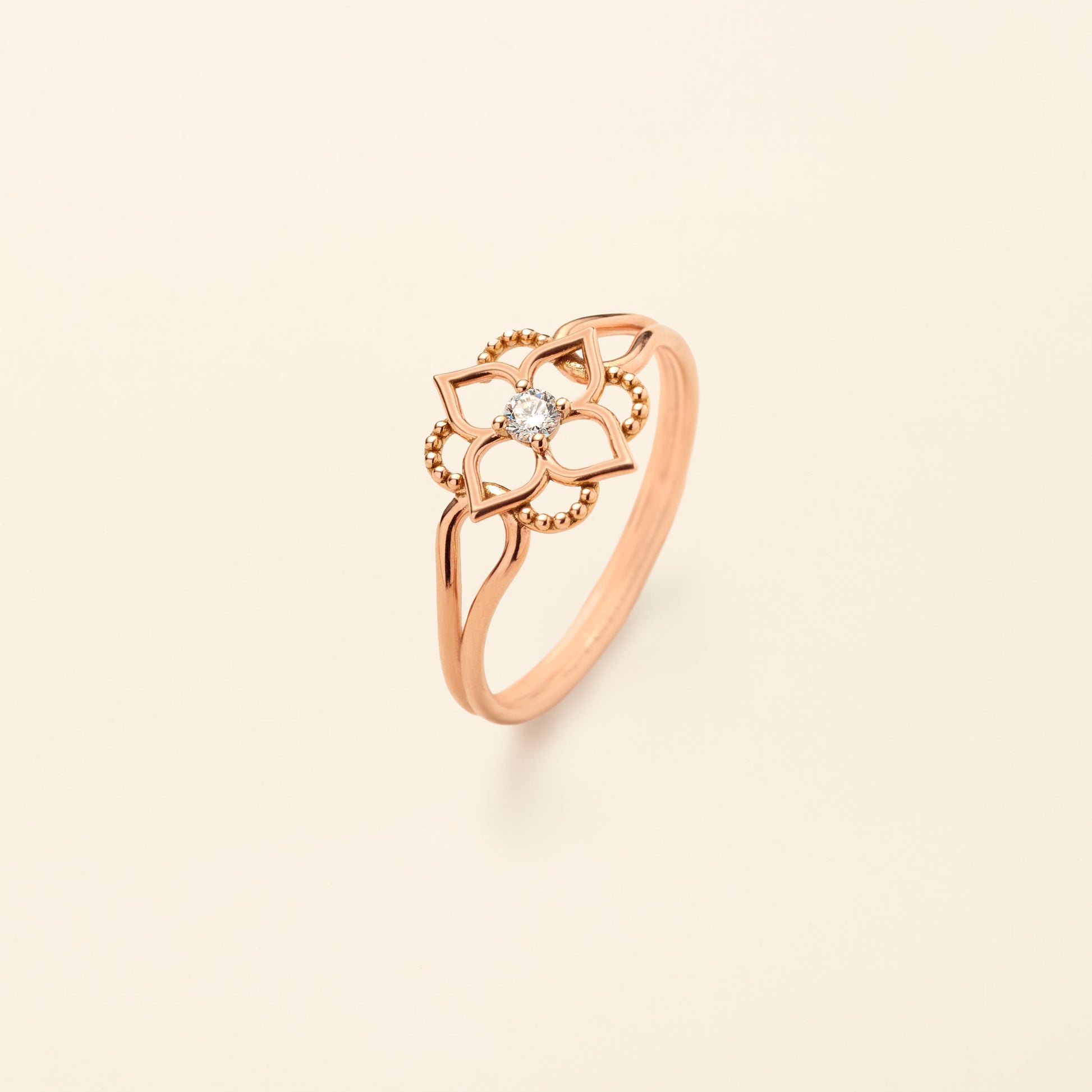Giardino Ring Diamond Pink Gold Mellerio