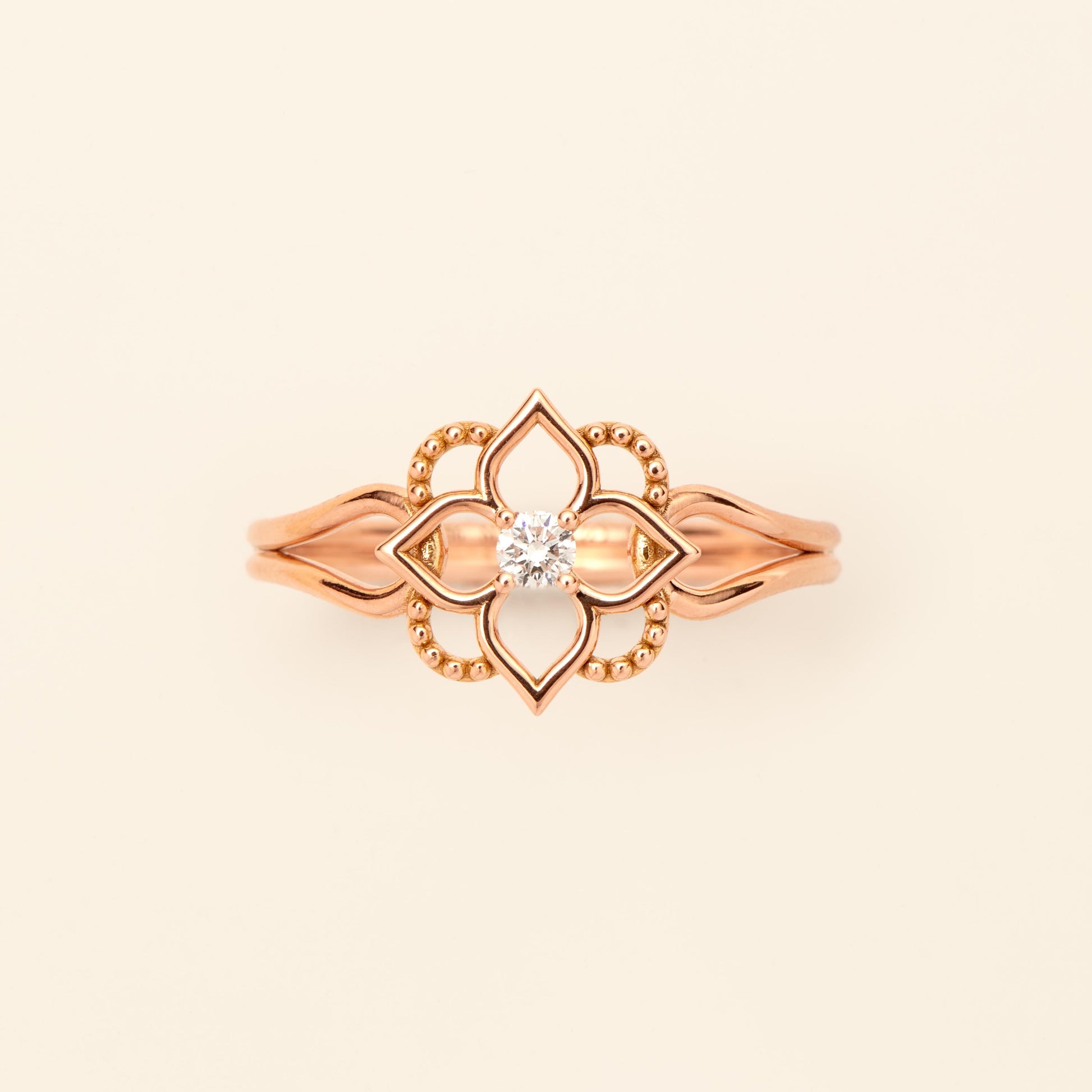 Giardino Ring Diamond Pink Gold Mellerio