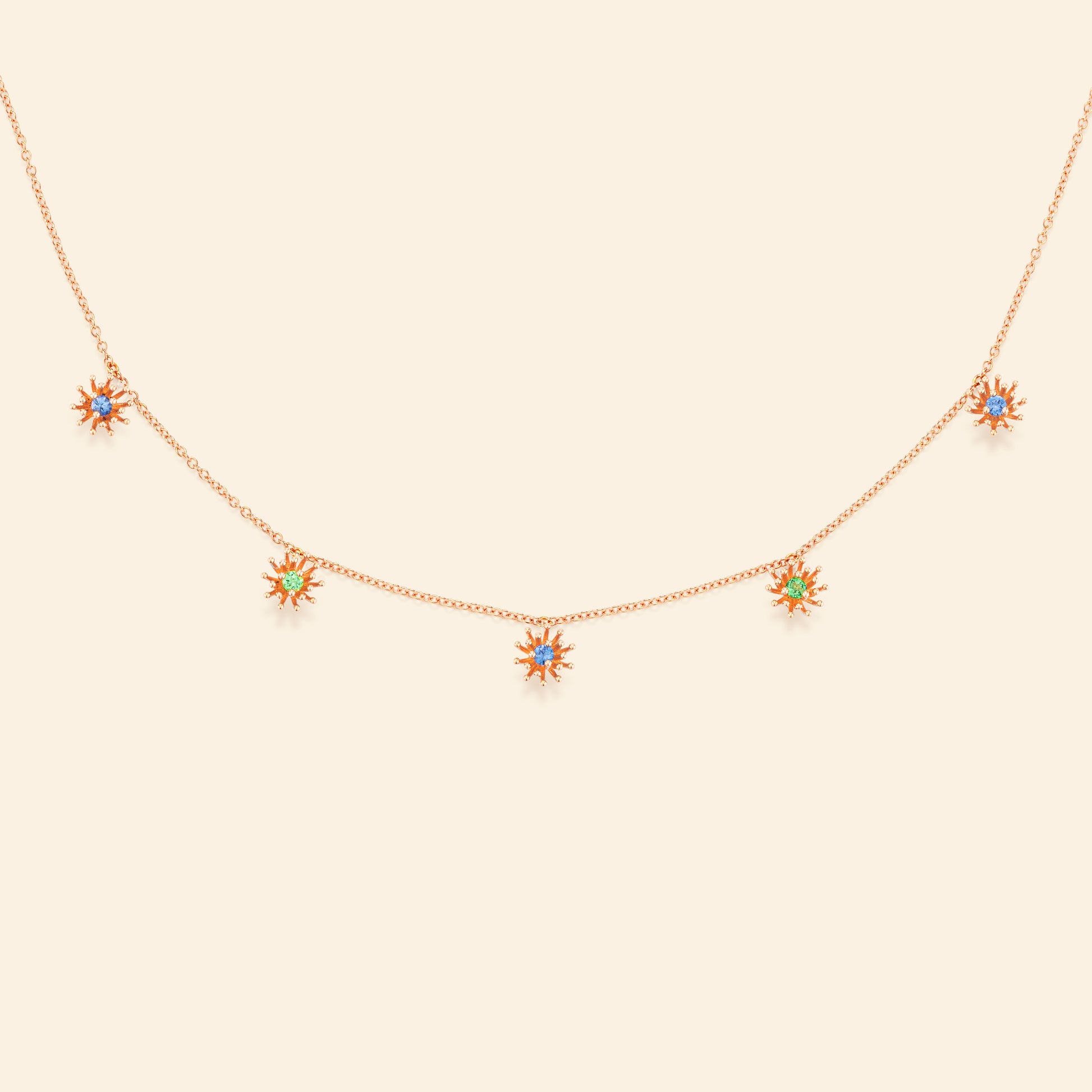 Cactus Bleu Necklace 5 Patterns Pink Gold Mellerio
