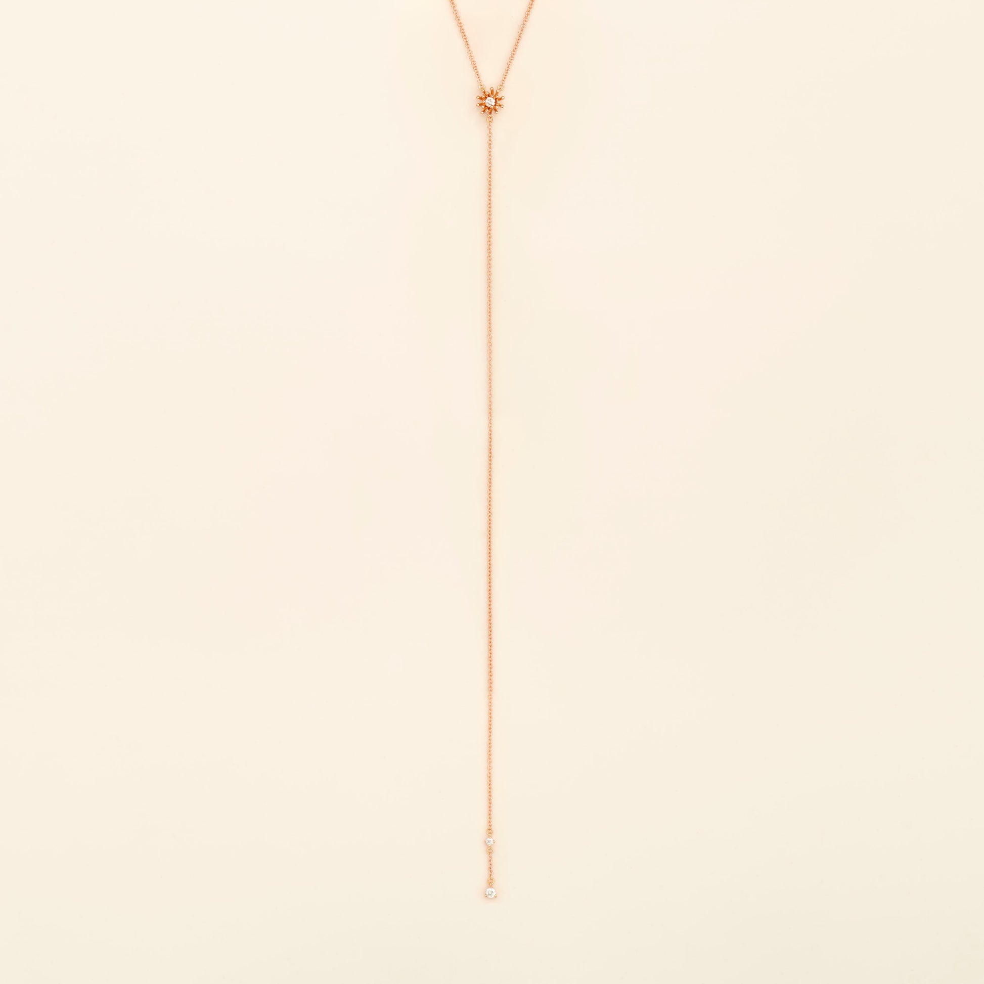 Petit Cactus Y Necklace Diamond Pink Gold Mellerio