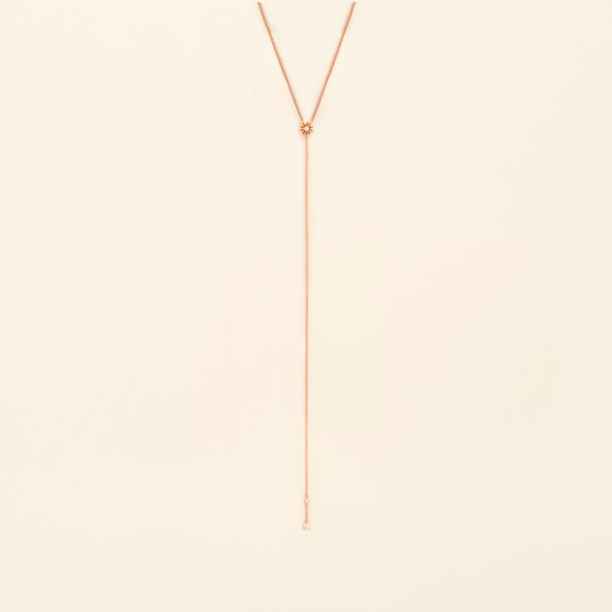 Petit Cactus Y Necklace Diamond Pink Gold Mellerio