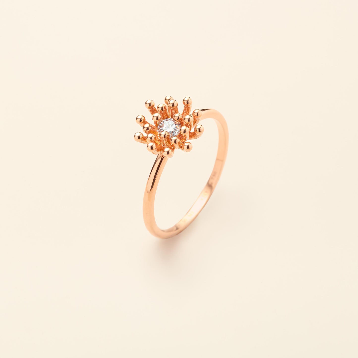 Cactus Vanille ring Diamond Pink Gold Mellerio
