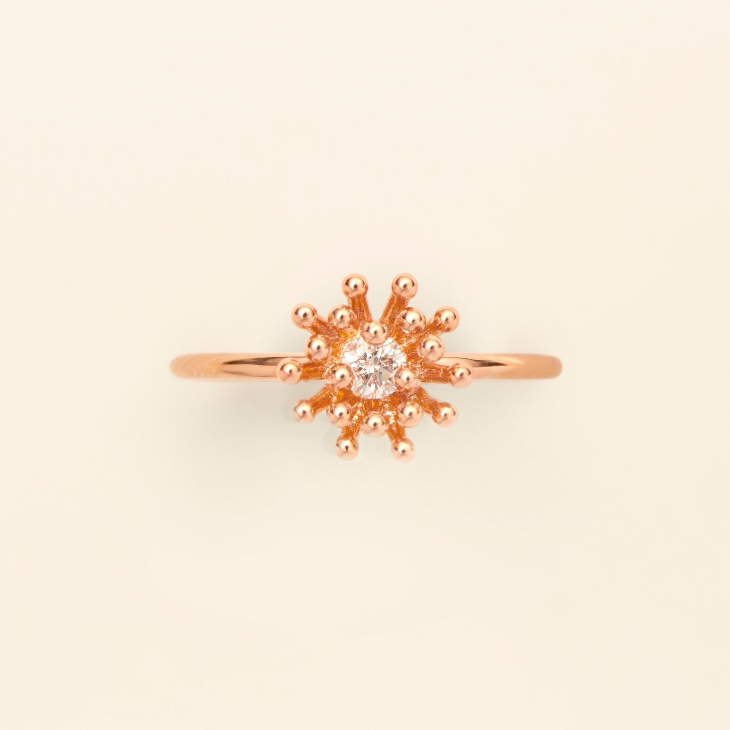 Cactus Vanille ring Diamond Pink Gold Mellerio