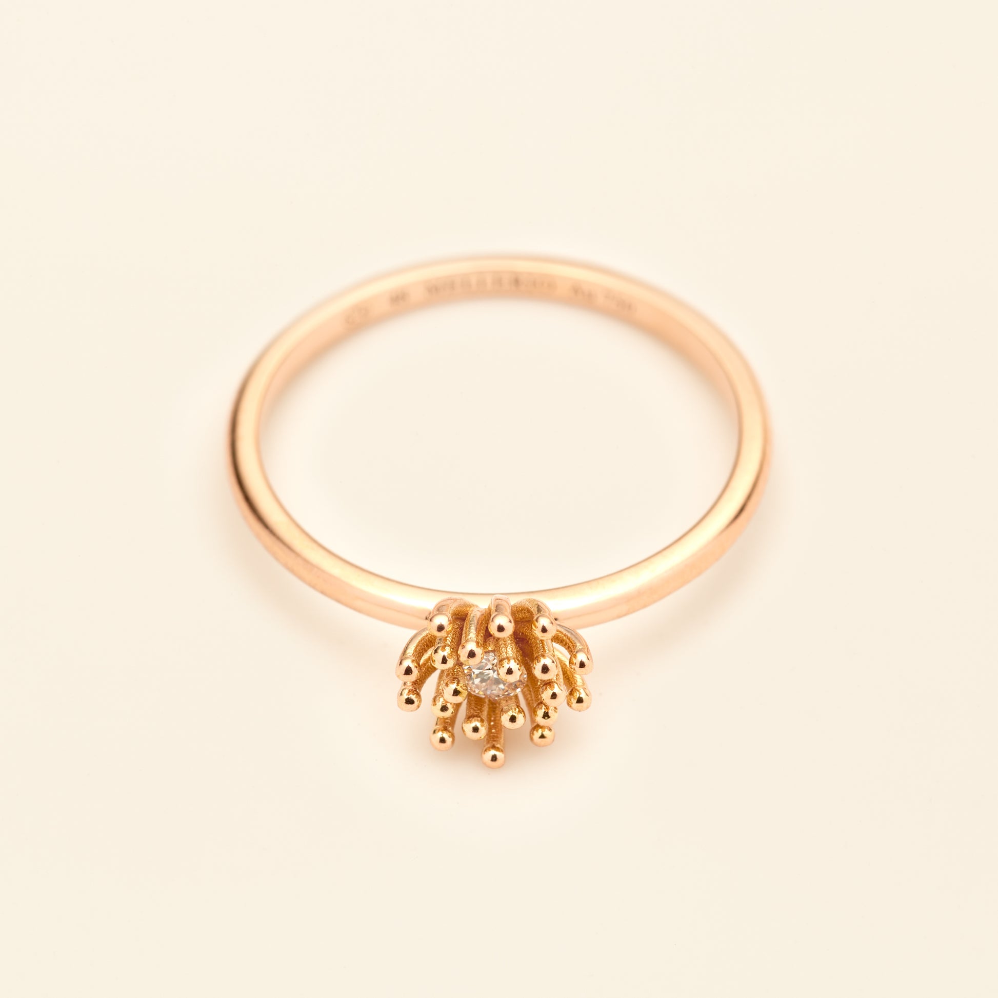 Cactus Vanille ring Diamond Pink Gold Mellerio