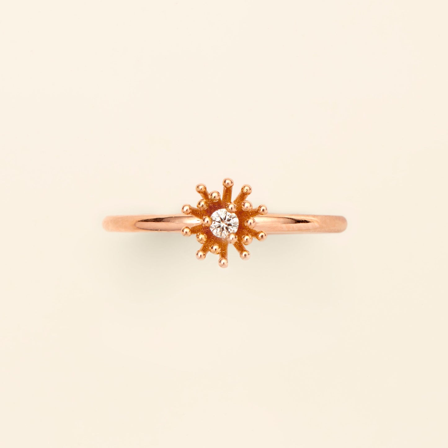 Cactus Vanille ring Diamond Pink Gold Mellerio